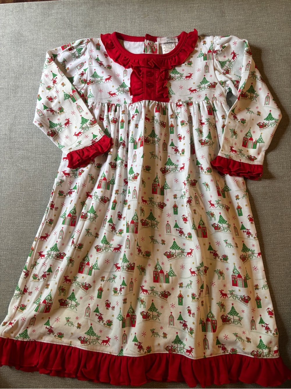 Baby Boden Red & White Girls' Holiday Nightgown